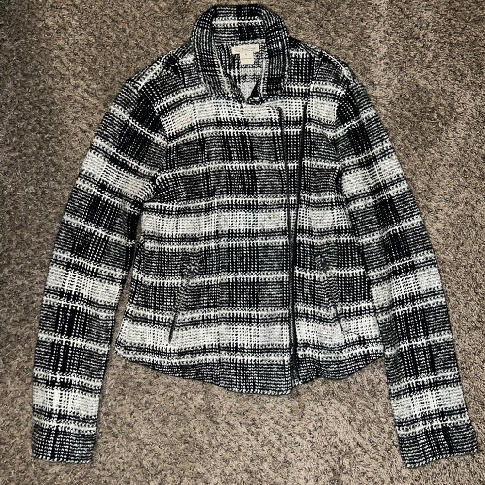 Lucky Brand Black and White Checkered Blazer